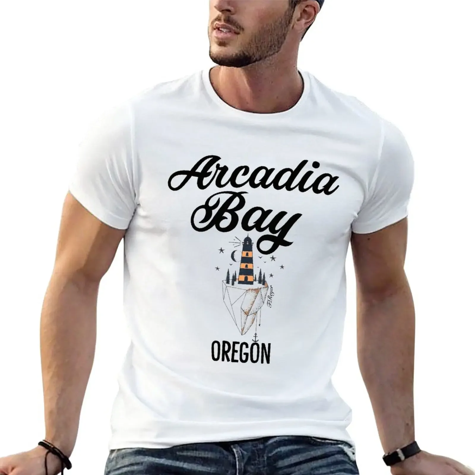 Arcadia Bay T-Shirt anime shirts graphic tees Short sleeve tee men