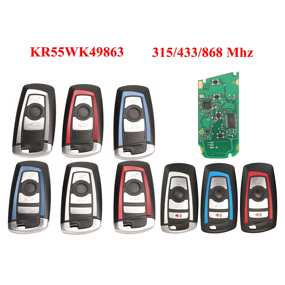 

jingyuqin New CAS4 System 868/315/433mhz Remote Car Smart Key For BMW 1 3 5 7 Series Auto Vehichle Alarm Keyless KR55WK49863