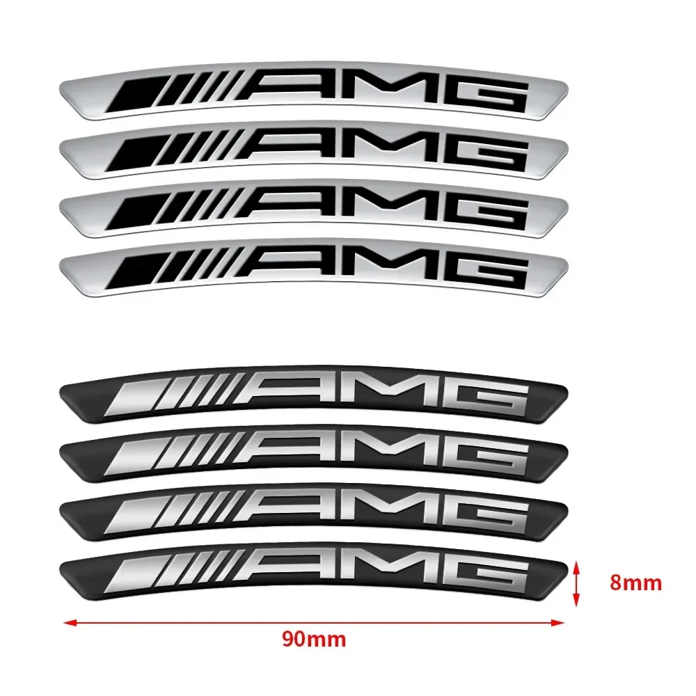 4Pcs Car Rim Stickers Wheel Decoration Decals Accessories For Mercedes Ben W205 W212 W213 W221 W222 W223 W251 W464 W240 W211 GLE