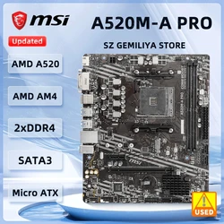 MSI A520M-A PRO Motherboard A520M AM4 DDR4 Micro-ATX M.2 NVMe support Ryzen 5 5600G Ryzen 5 5700G 3800 cpu