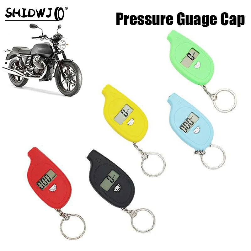 

Tire Gauge Digital Lcd Display Car Tire Air Pressure Tester Meter Auto Car Motorcycle Tire Safety Alarm Mini Keychain Style