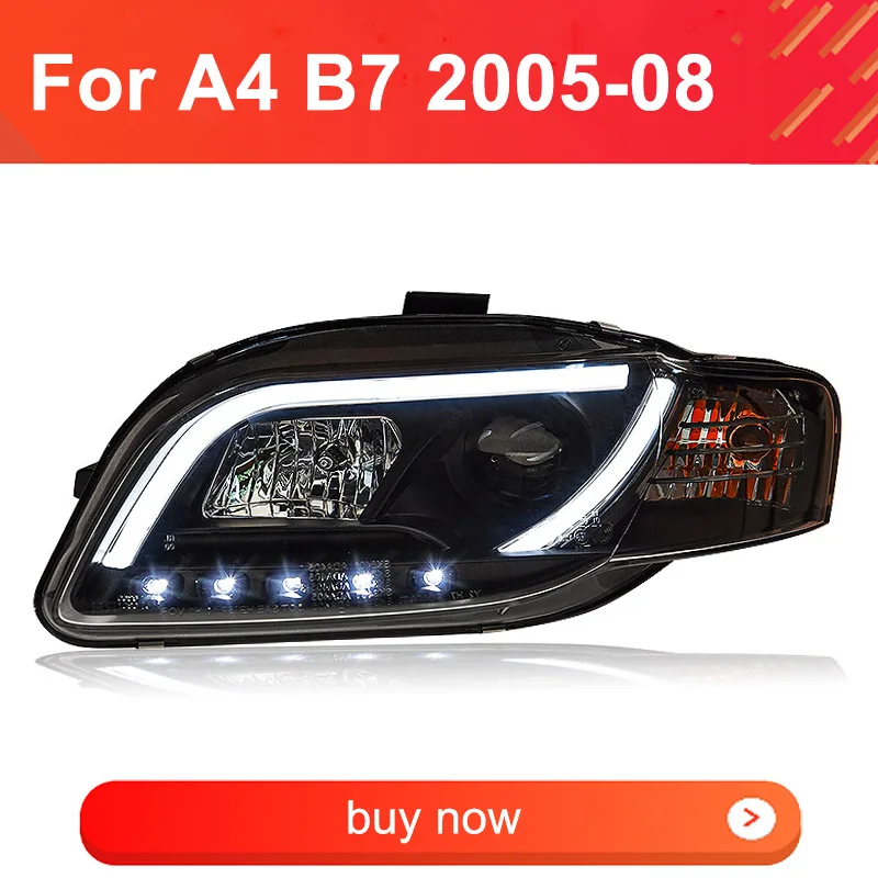 

1 Pair Car LED Headlight for AUDI A4 B7 2005 2006 2007 2008 Headlights Plug and Play with DRL Turning Front LED Head Lights