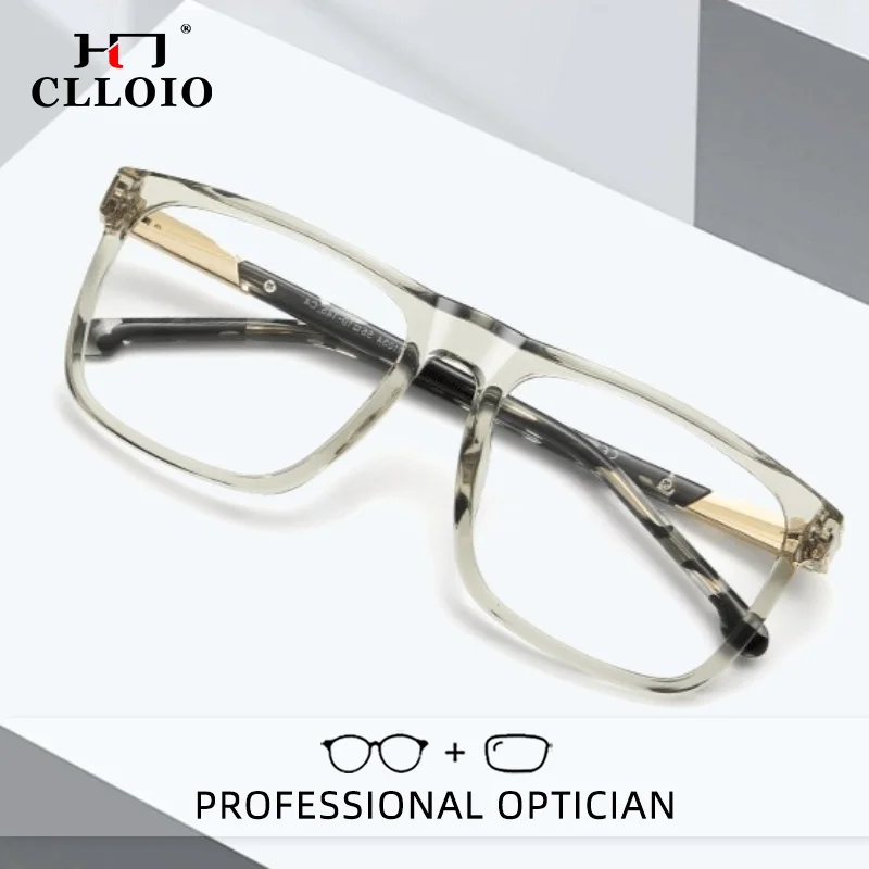 CLLOIO Lunettes de lecture progressives carrées TR90, classiques, polyvalentes, durables, minimalistes, anti-lumière bleue, pour myopie