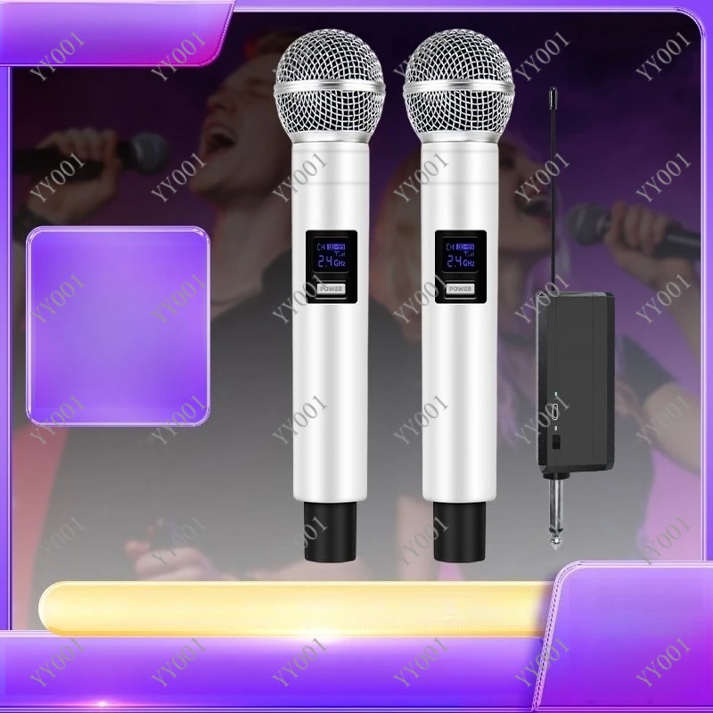 2.4G VHF UHF Wireless Microphone for Live Streaming Singing Speech Wedding Stage KTV