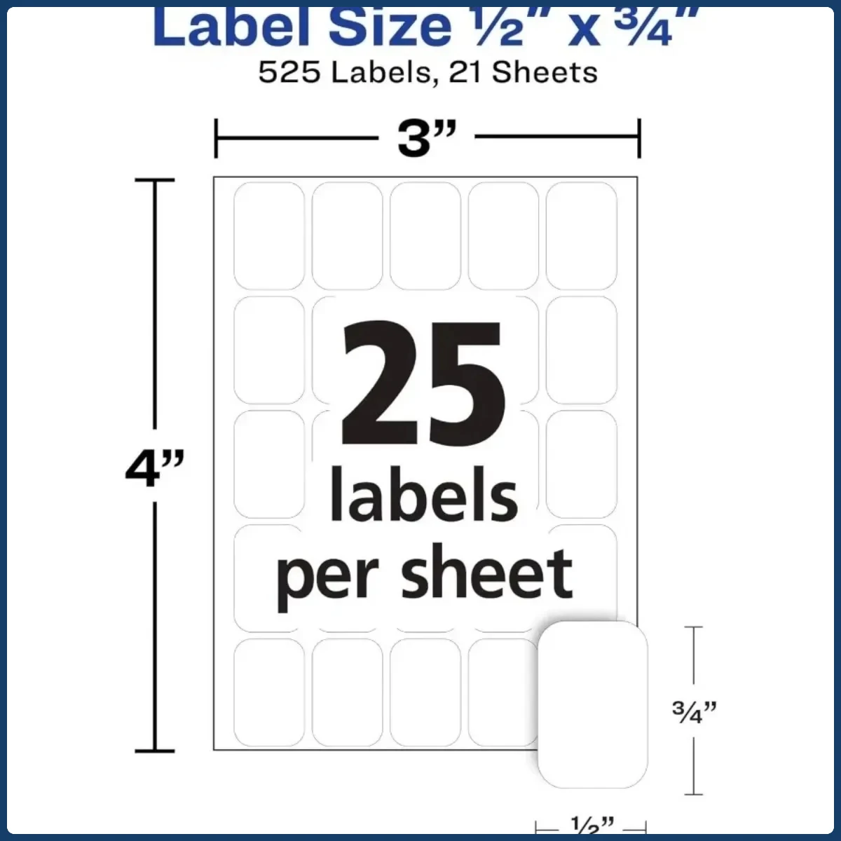 白い取り外し可能なラベル 525枚パック：家庭やオフィスの整理整頓、迅速な識別、再利用に多用途