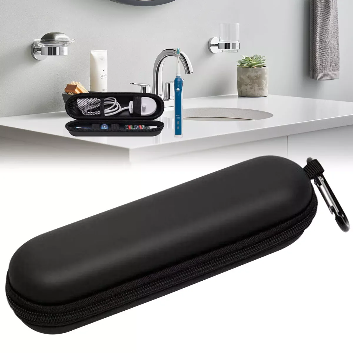 Portable Oral-B Pro Electric Toothbrush Charger Travel Case Protective Holder Box Toothbrush Storage Bag for Camping