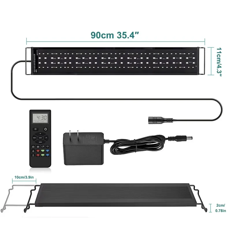 SIROKA 90cm Remote Control Smart LED Aquarium Light Full Spectrum Lighting for Live Plant Fish Tank