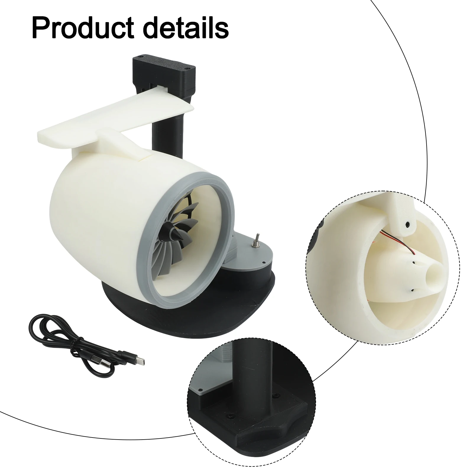 

Red, Blue Optional USB Humidifier Fan Stylish Airflow Fan With Light Usb Fan LED Desk Fan Tail Flame LED Light