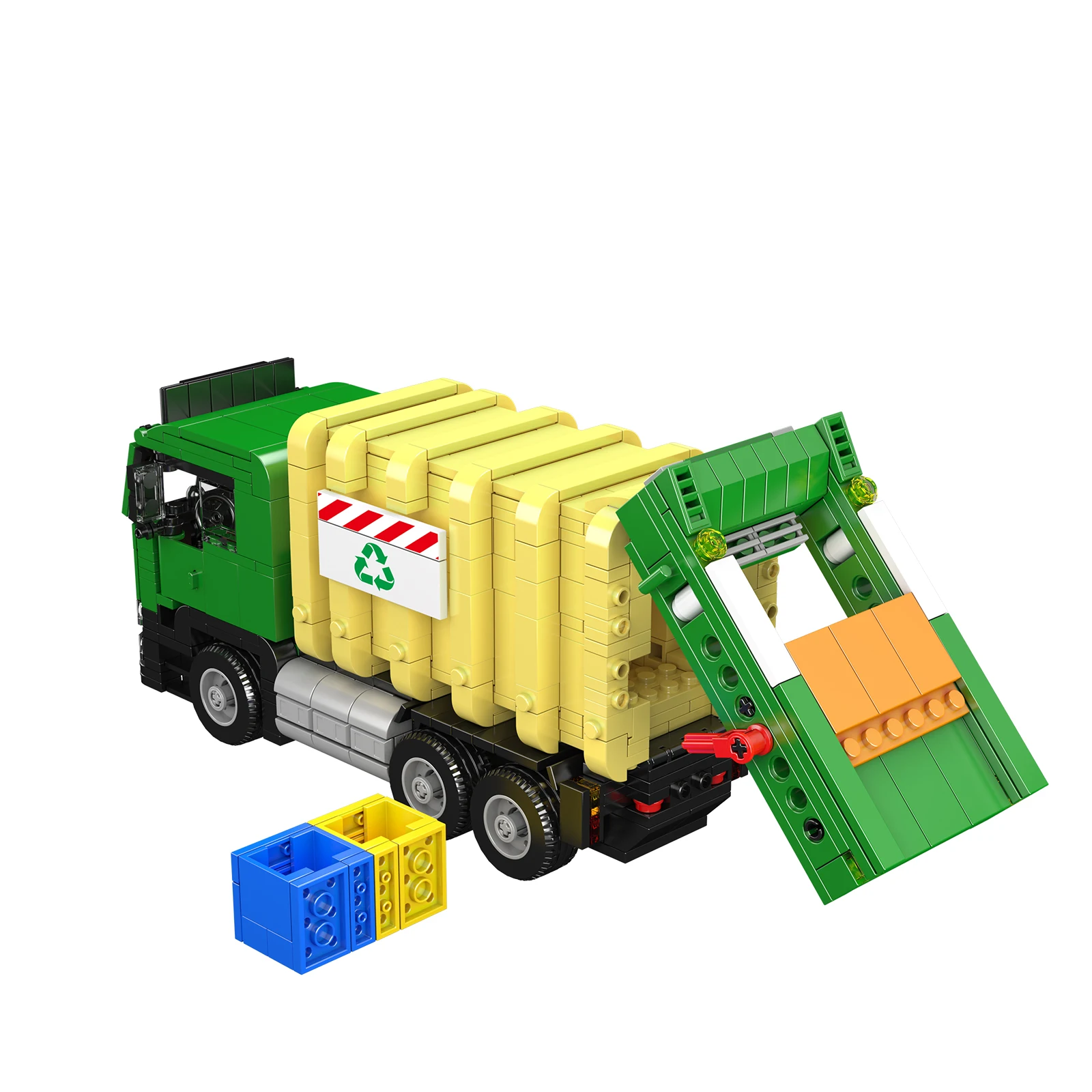 Moc caminhão/caminhão de bombeiros/caminhão de lixo/loja de reparos modelo blocos de construção educação criativa carros montados pequenos tijolos brinquedos presentes