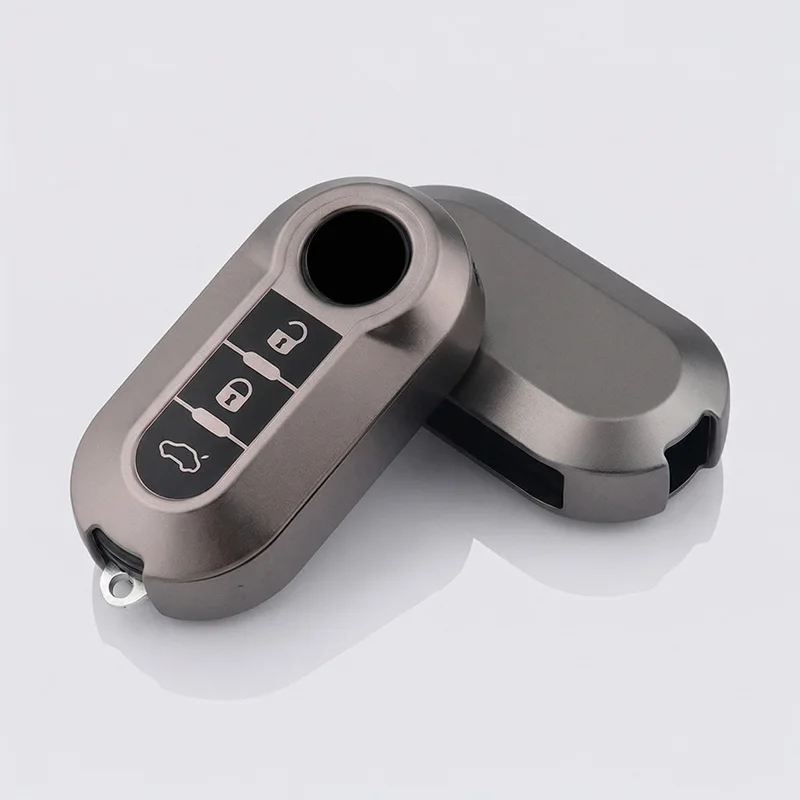 Graue TPU-Autoschlüsselhülle für Fiat 500 Ducato Panda 500L Punto Lancia Musa für Citroen Schutzhülle