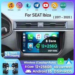 Android 15 Car Radio For SEAT Ibiza 2017 2018 2019 2020 Carplay Navigation GPS Multimedia Player WiFi+4G Stereo Auto Head Unit