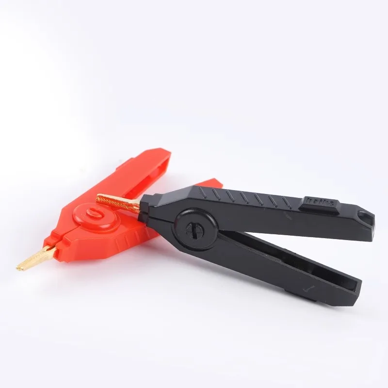 3PCS/sets Alligator Clip 90mm Kelvin Copper Gold Plate Clip Grey+Black+Red