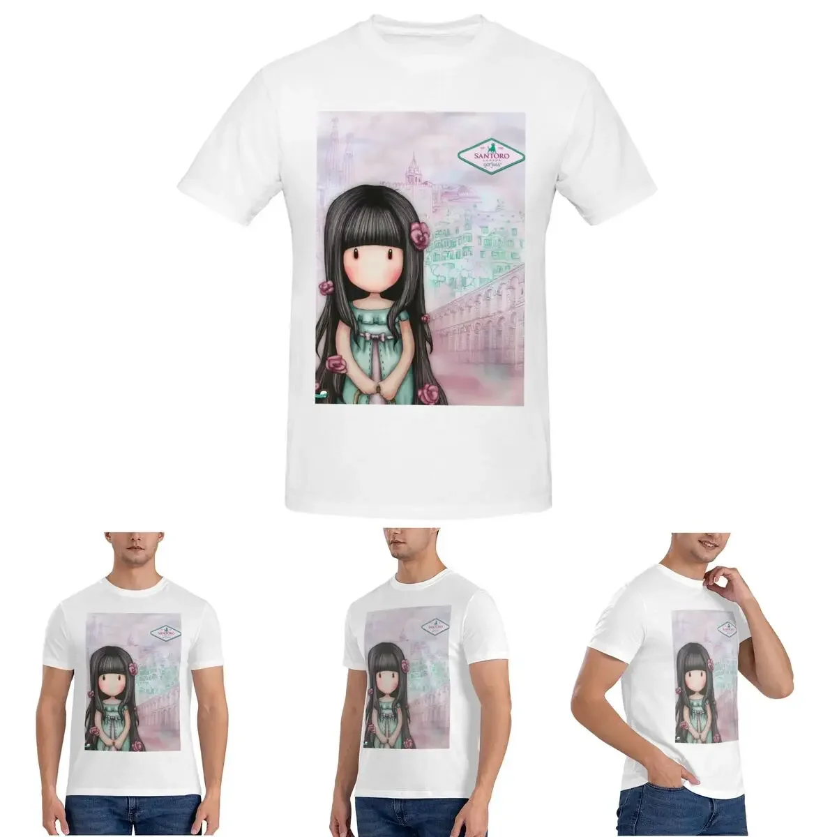 

Футболка Santoro Gorjuss для мужчин, хлопковые футболки большого размера, мужская летняя одежда с коротким рукавом и круглым вырезом, топы S-6XL