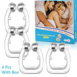 Silicone Nose Clip Anti Snoring Device Magnetic Sleep Tray With Case For Quiet Night Sleep Snore Stopper Men Women Hot