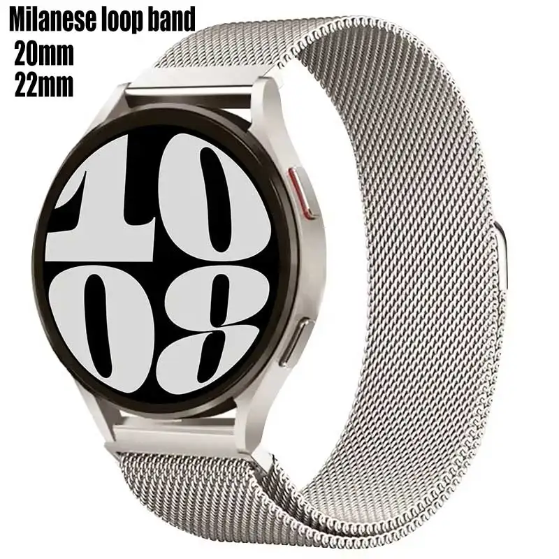 Milanese Loop Strap for Samsung Galaxy Watch 7 6 5 4 44mm 40mm Magnetic Metal Band 22mm 20mm Bracelet Galaxy Watch 4/6 Classic