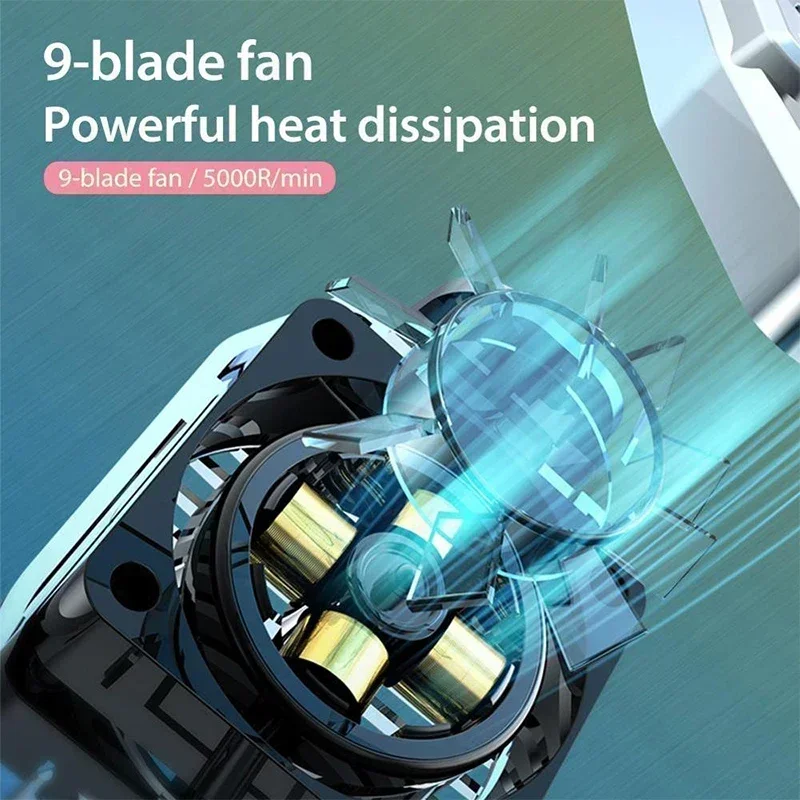 H15 Mobiele Telefoon Back-clip Luchtgekoelde Game Cooler Turbo Hurricane Koelventilator Radiator voor IOS Android Cool koellichaam Game Onderdelen