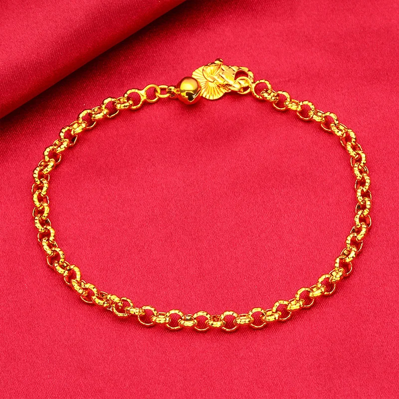 

24K Gold Chunky S-Clasp Bracelet | AU999 Pure Gold, wide links, convenient S-clasp, mirror finish, powerful for daily layering