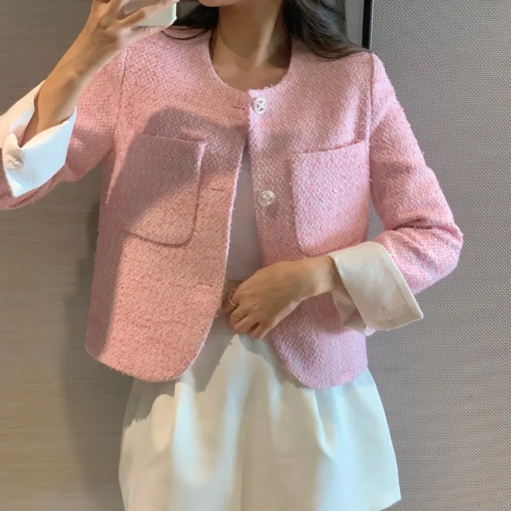 

Spring Autumn Luxury Fashion Fragrant Tweed Suit Short Jacket Women's Top Woolen Jackets