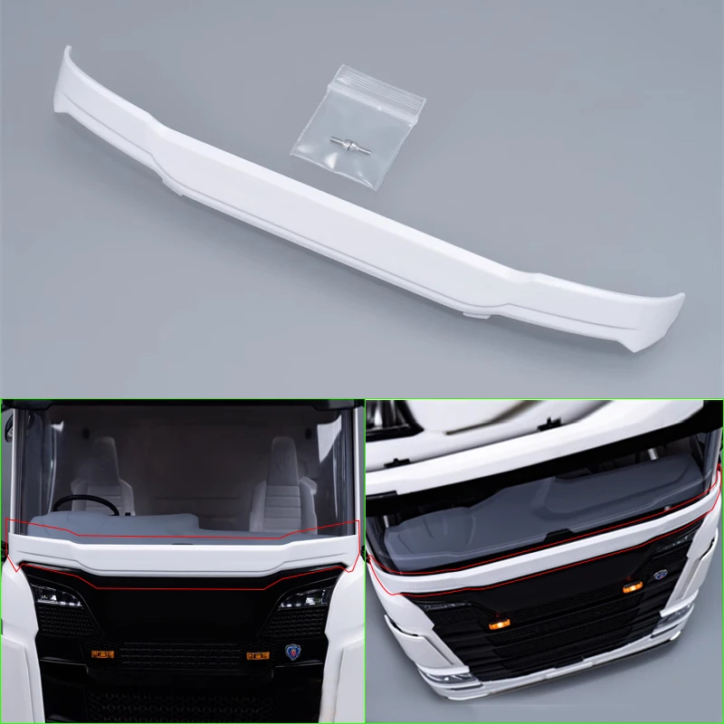 1pcs Simulation ABS White Windshield Baffle for 1/14 Tamiya RC Truck Scania 770S 56368 Diy Parts Toys