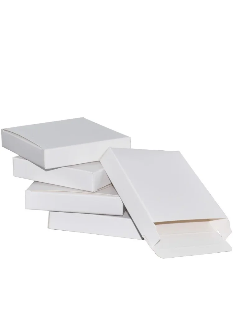 Boîte en papier blanche 350 g/m2, boîtes d'emballage universelles de Style plat multi-tailles, 20 pièces