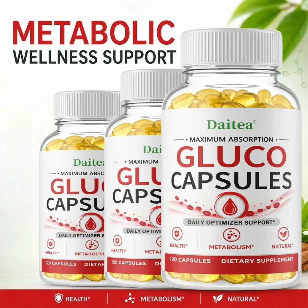Gluco Capsules, Official Natural Ingredients, Maximum Strength Gluco Botanical Nutrient Blend for Daily Metabolic Wellness