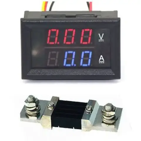 DC 0-300V 500A with Shunt Voltage Current Panel Meter Digital LED Voltmeter Ammeter volt amp