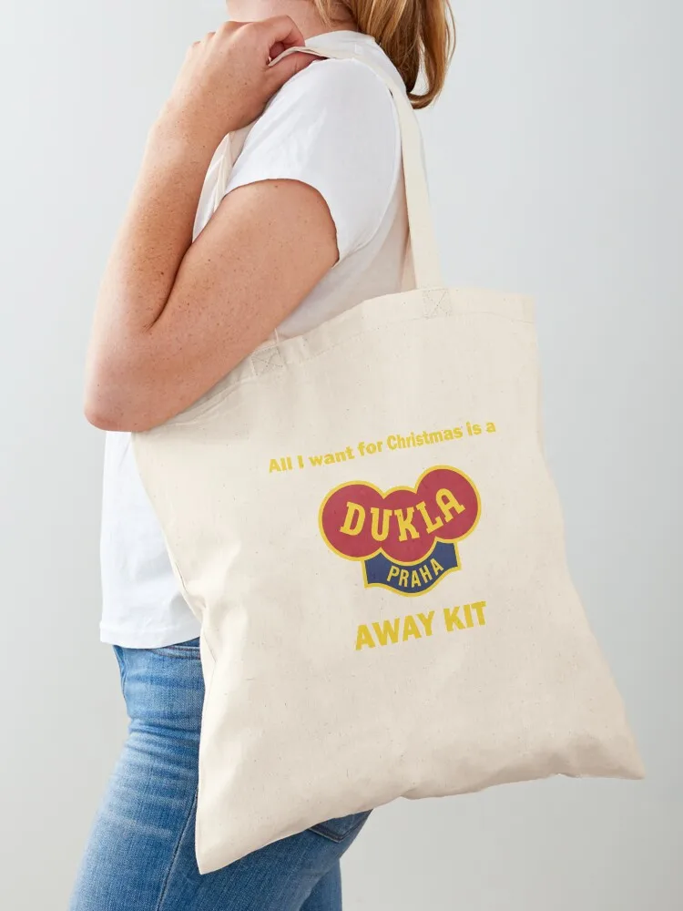 

Dukla Prague Away Kit Tote Bag canvas tote shopping trolley bag Handbags women