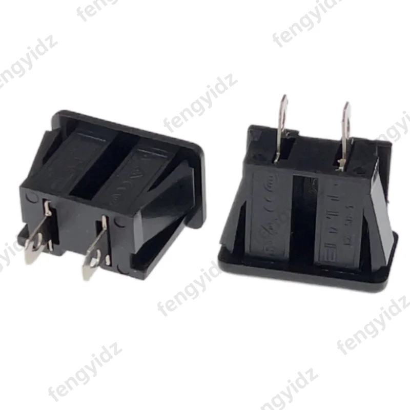 5/10 Stück AC 10 A 250 V 2-poliger US-Stecker, Panelmontage, US-Steckdose, Schwarz