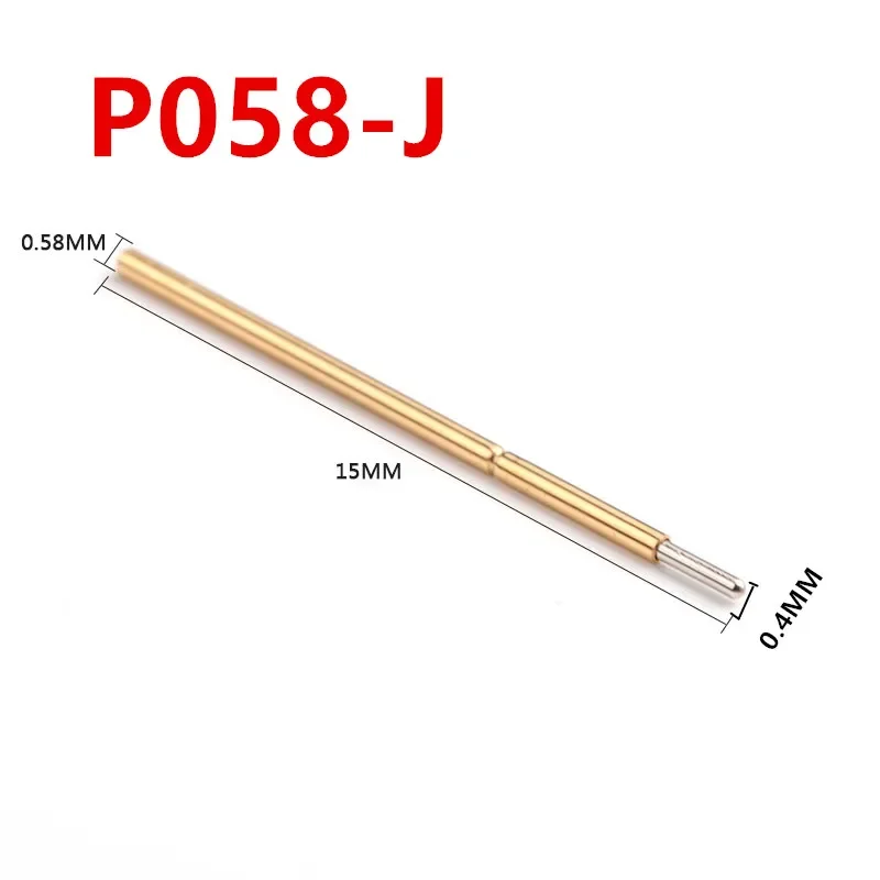 

100PCS Spring Test Probe P058-J Small Round Head Outer Diameter 0.58mm Total Length 15mm PCB Pogo Pin