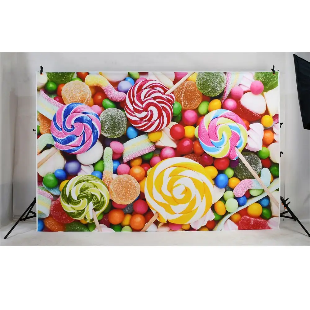 Candyland Board Wall Birthday Backdrop Photography Decoration Custom Children Candy Bar Lollipops Party Studio Photo Background