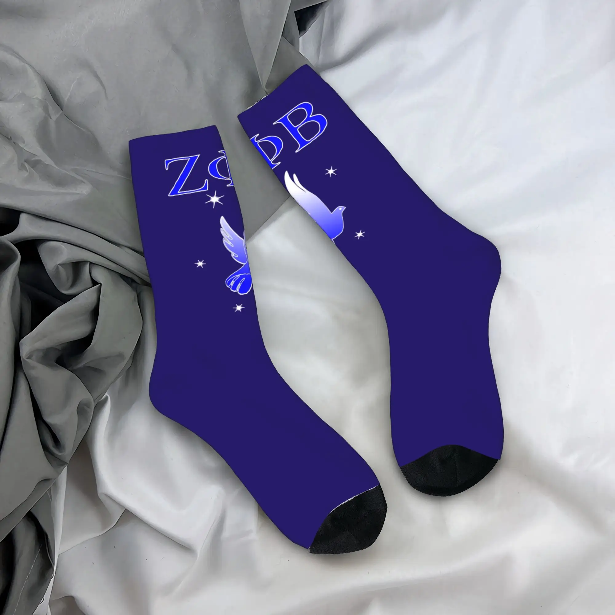 

Custom Zeta Phi Beta And 5 Stars Dress Socks Men Women Warm Fashion Sorority ZOB Crew Socks