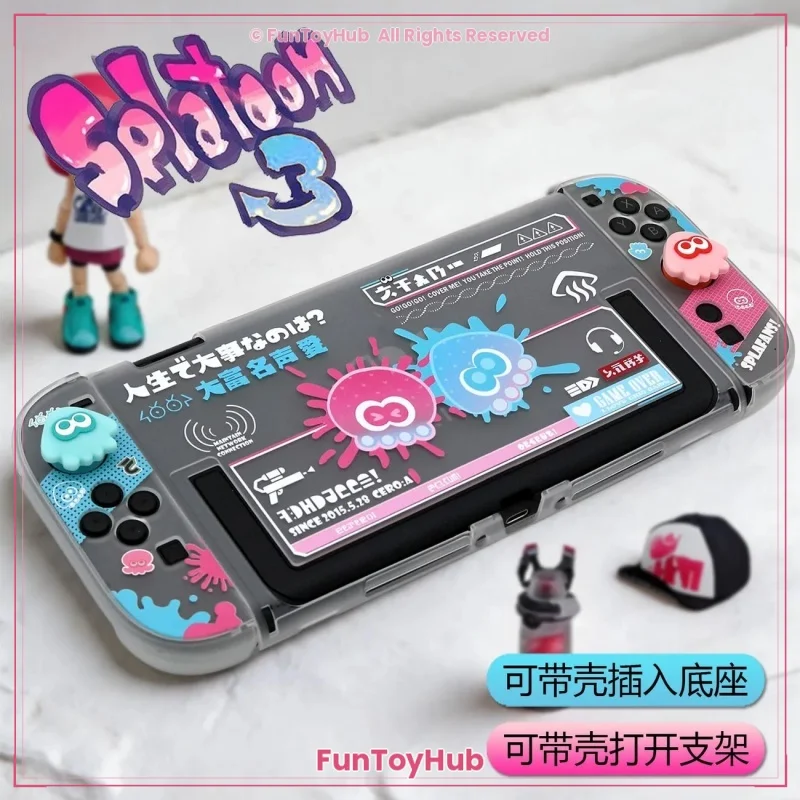 Splatoon Anti-Scratch Split Shell for Switch 2/OLED/Lite Cover Compatible With Ns Gaming Enthusiasts Shockproof Handheld Case