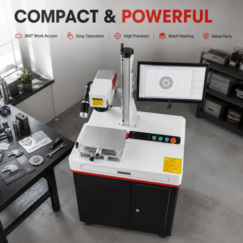 Split Type Fiber Laser Marking Machine For High Contrast Codes In Valves High Precision OEM Manufacturer For Factory Buyers
