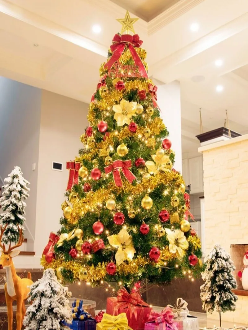 3/4/5/6M Luxury Encrypted Large Christmas Tree Complete Package with thick foliage for office lobby festival scene decoration
