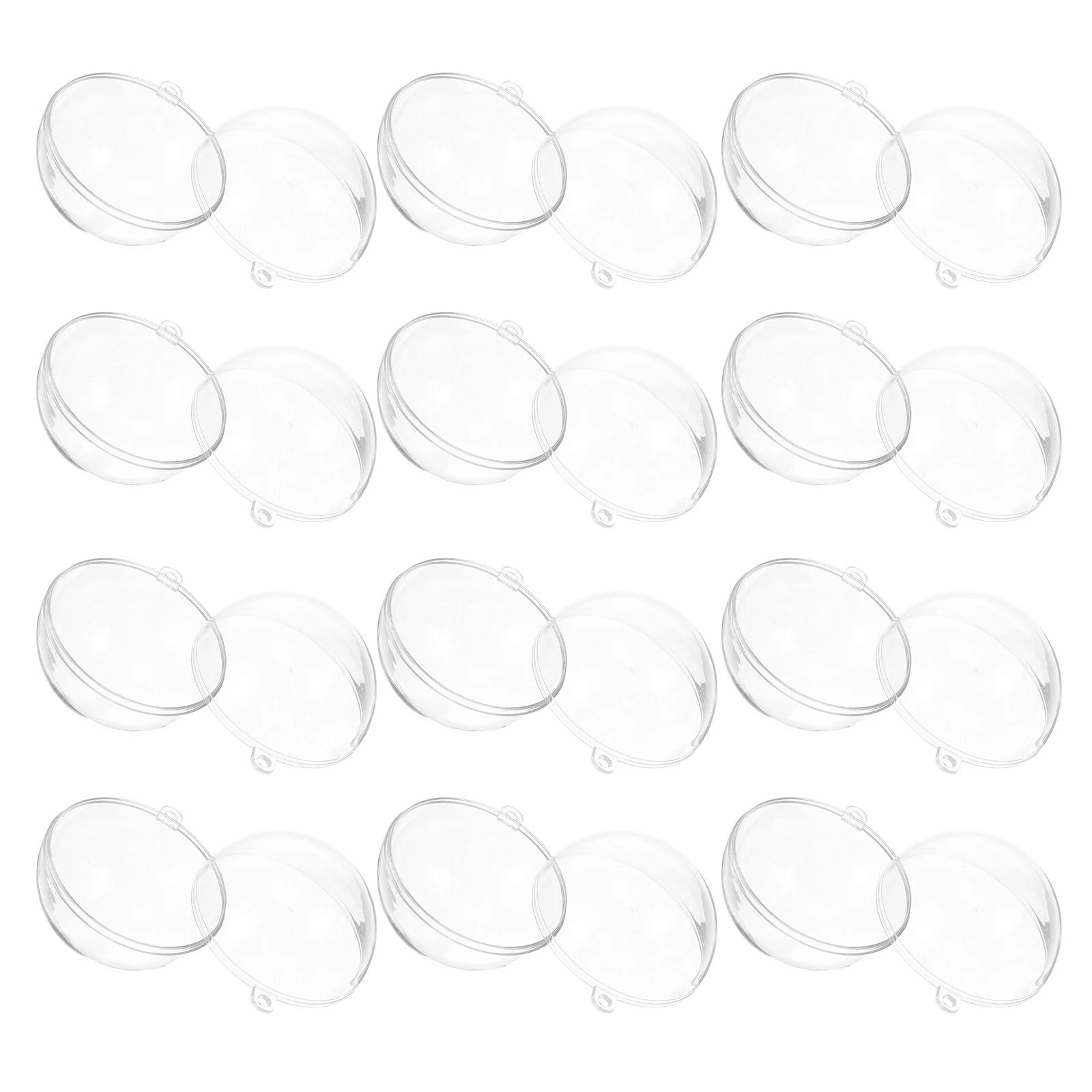 

24 pcs Candy Boxes Christmas Wedding Party Fillable Ball Decorations Round Plastic Gift Cases Transparent Crystal Party Favors