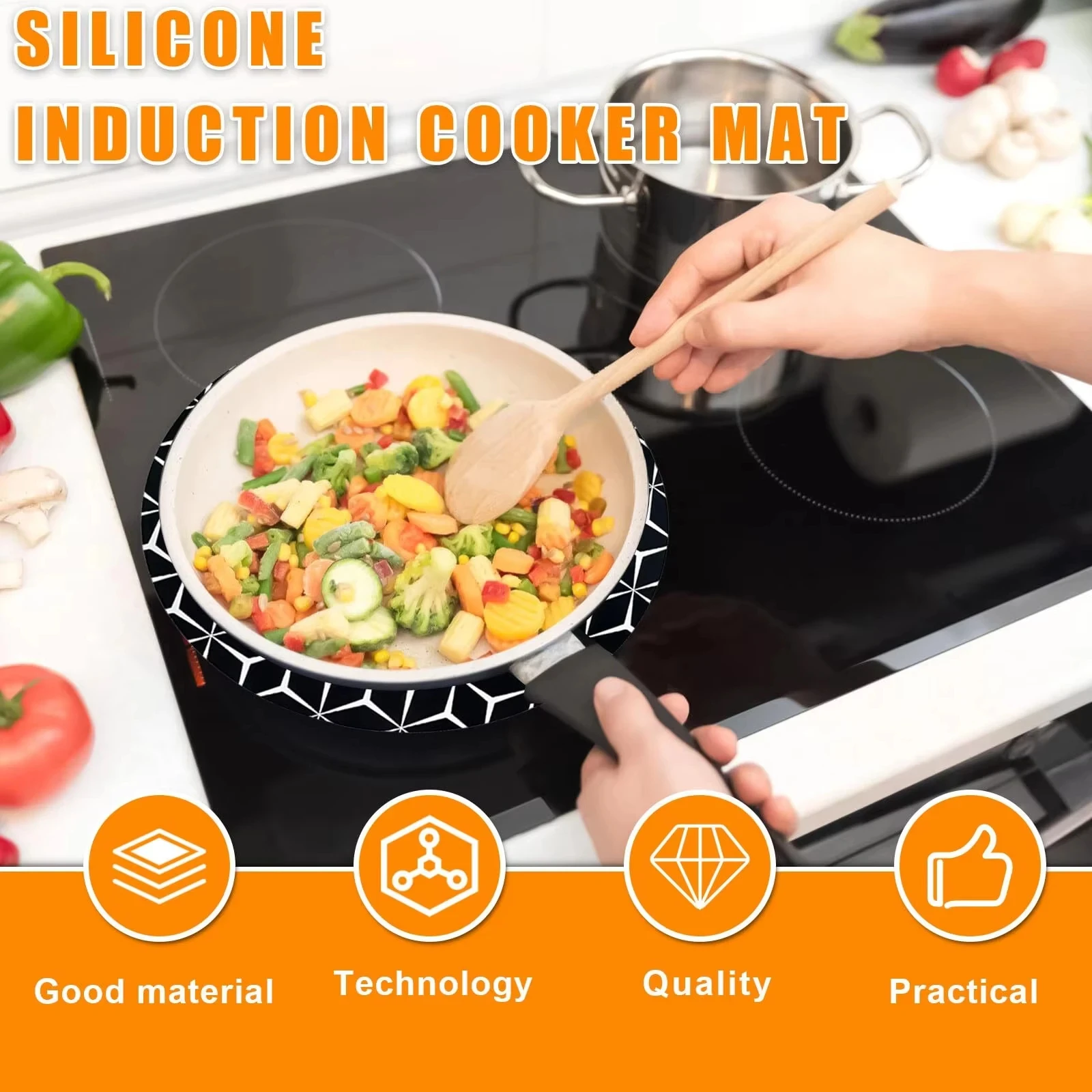 Induction Cooktop Protector Mats Reusable Stove Burner Covers Stove Top Liners Heat Resistant Stove Protectors Kitchen Washable