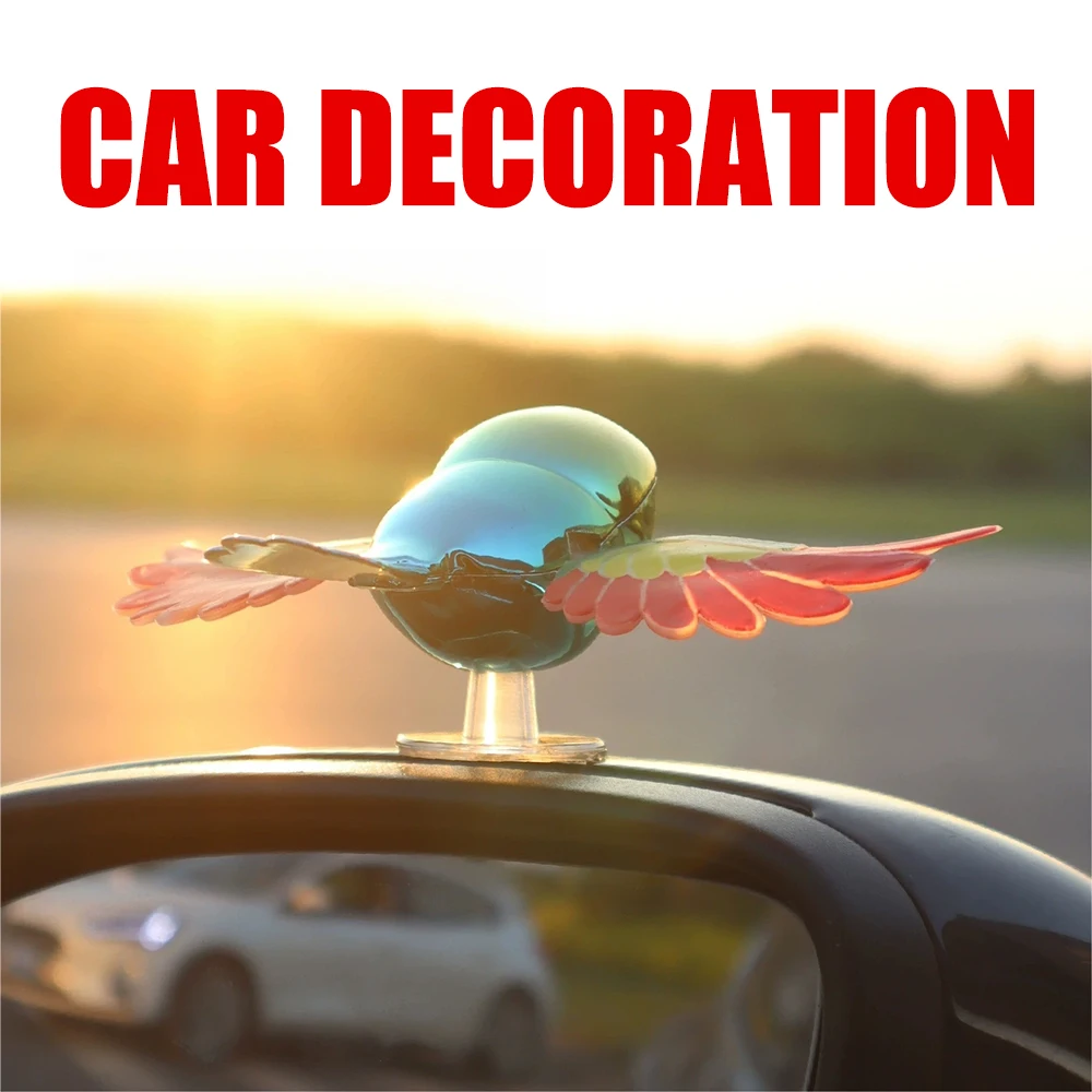 

Cool Fun Wind Force Flying Bird Ornament Car Motorcycle Rearview Mirror Decoration Exterior Accessories Simulation Wings Flutte