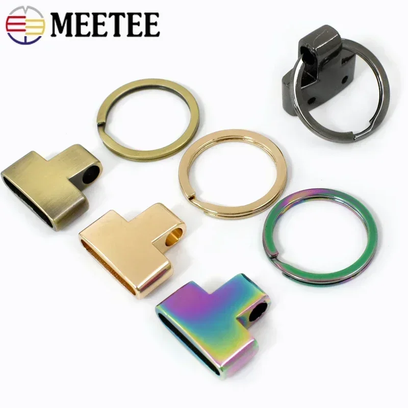 5/10/20Pcs Meetee 20/25mm O Ring Metal Buckles Keychain Pierced Pendant Stopper Hook Car Keyring Screw Clip Clasp Hardware