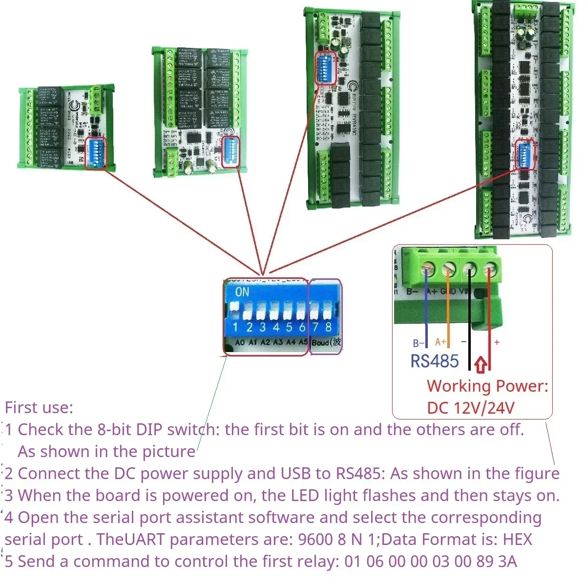 Простая настройка, 4-32 каналов, релейная плата Modbus, IOT RS485, сетевой ПК UART, модуль промышленного управления для ПЛК, HMI, TP PTZ