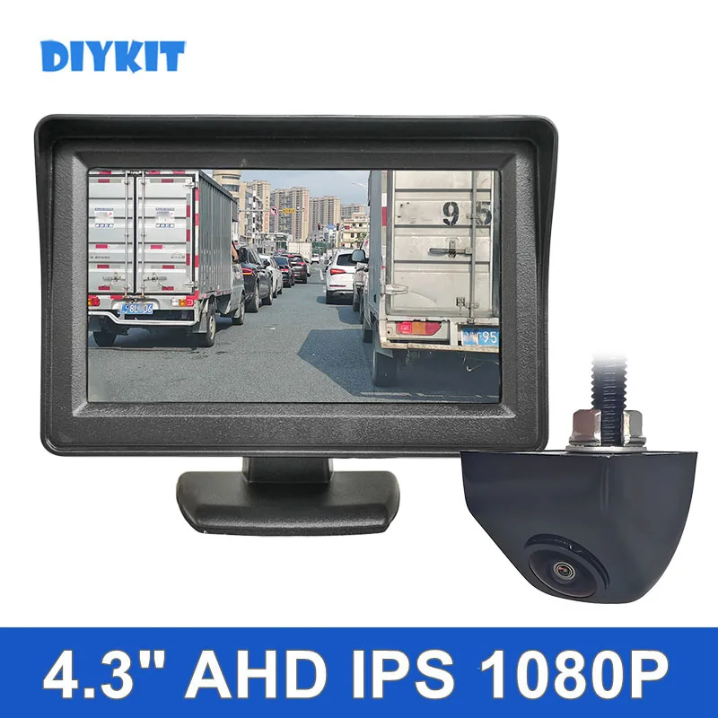 

DIYKIT 1920x1080 4.3inch AHD IPS Rear View Car Monitor Backup Monitor Starlight AHD Reverse Car Camera for SUV MPV RV