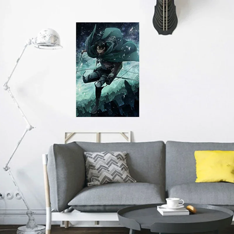 Cuadros Anime Levi Ackerman Poster Pictures Canvas Print Wall Art Home Decor Paintings Living Room Decoration