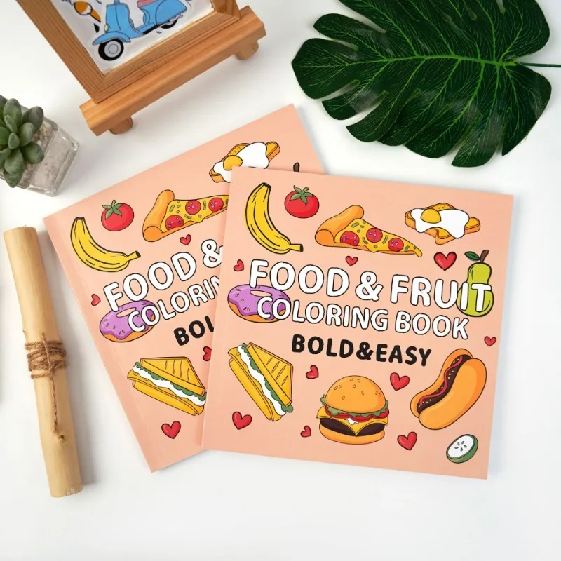 Children Sweet Heart Coloring Book Montessori Drawing Food Fruit Color Markers Painting Educational Creative Graffiti Notebook