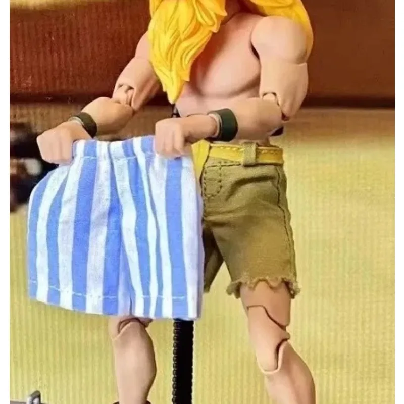 TYCTOYS Celana Panjang Biru Putih Kasual Bergaris Longgar Fashion Skala 1/12 untuk Aksesori Boneka Tubuh Hobi 6''