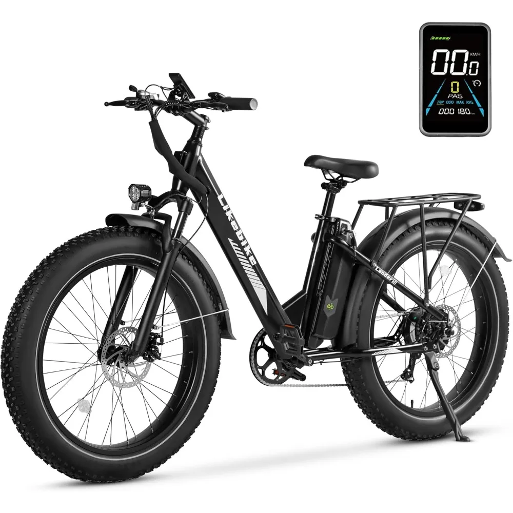 Electric Bike for Adults, UL 2849 Certified, 26 Inch Fat Tire Mountain Electric Ebike Step Through E-bike with 720W Peak Motor