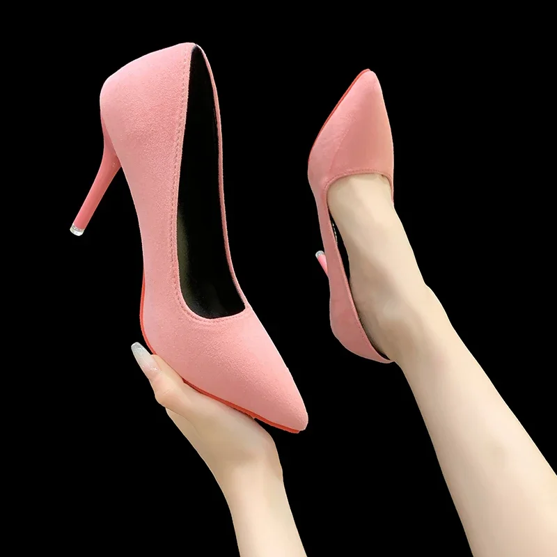 Elegant and Simple Women's Pumps 2024 New Casual and Versatile Stilettos Plus Size 35-43 Sexy Pointed Toe Female Dress Shoes