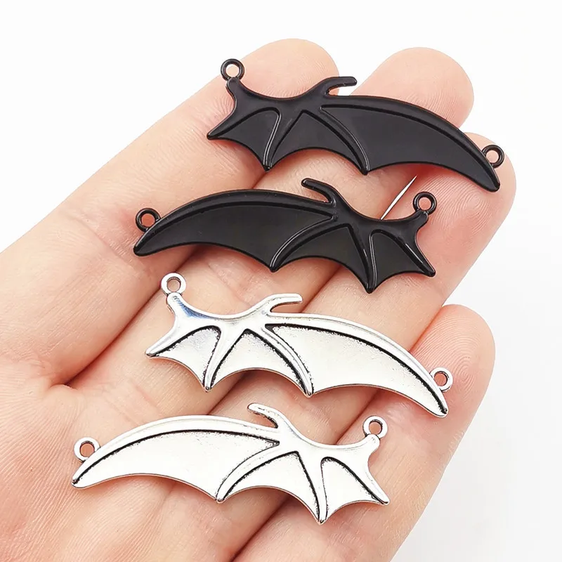 10pcsVampire Bat Wings Pendant DIY Alloy Devil Wings Jewelry Accessories Halloween Pendant