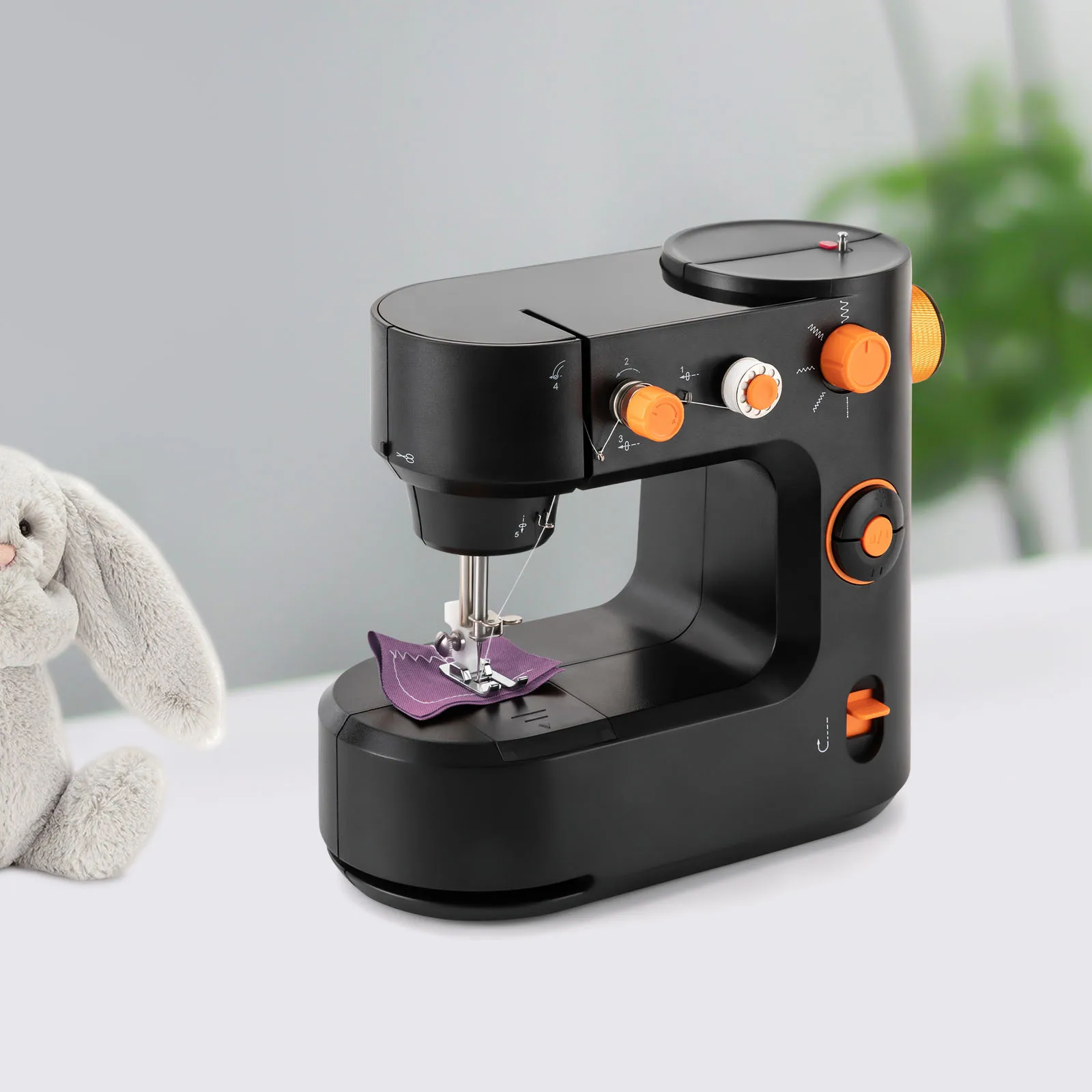 

Electric Sewing Machine w/ LED Light 2-Power Supply Modes Portable Home Crafting