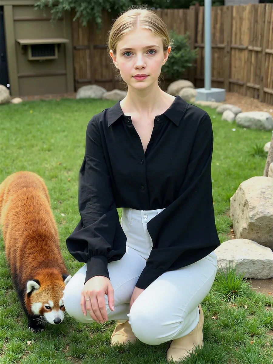 قمصان نسائية سادة بأكمام واسعة من التول اللامع للعمل وسيم من الترتان بساطتها Bf تلميذة عتيمة مكشكشة #4