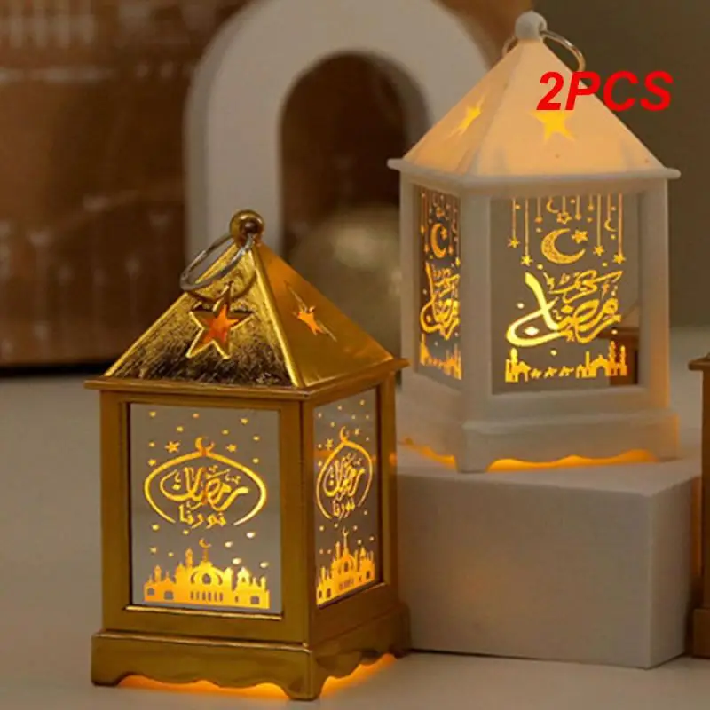 

2PCS Multifunctional Decoration Electronic Candle Glowing Atmosphere Candlestick Striking Middle Eastern Lantern