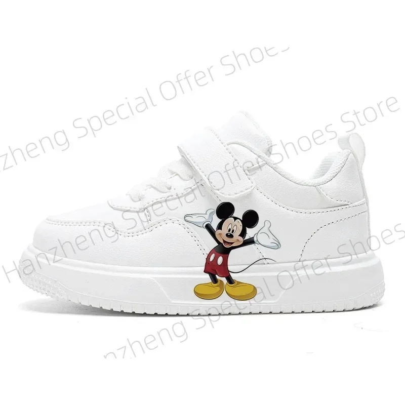 

Four Seasons Flat Heel Casual Cartoon Fun Graffiti Design Mickey and Minnie Pattern Simple White Sneakers and Board Shoes
